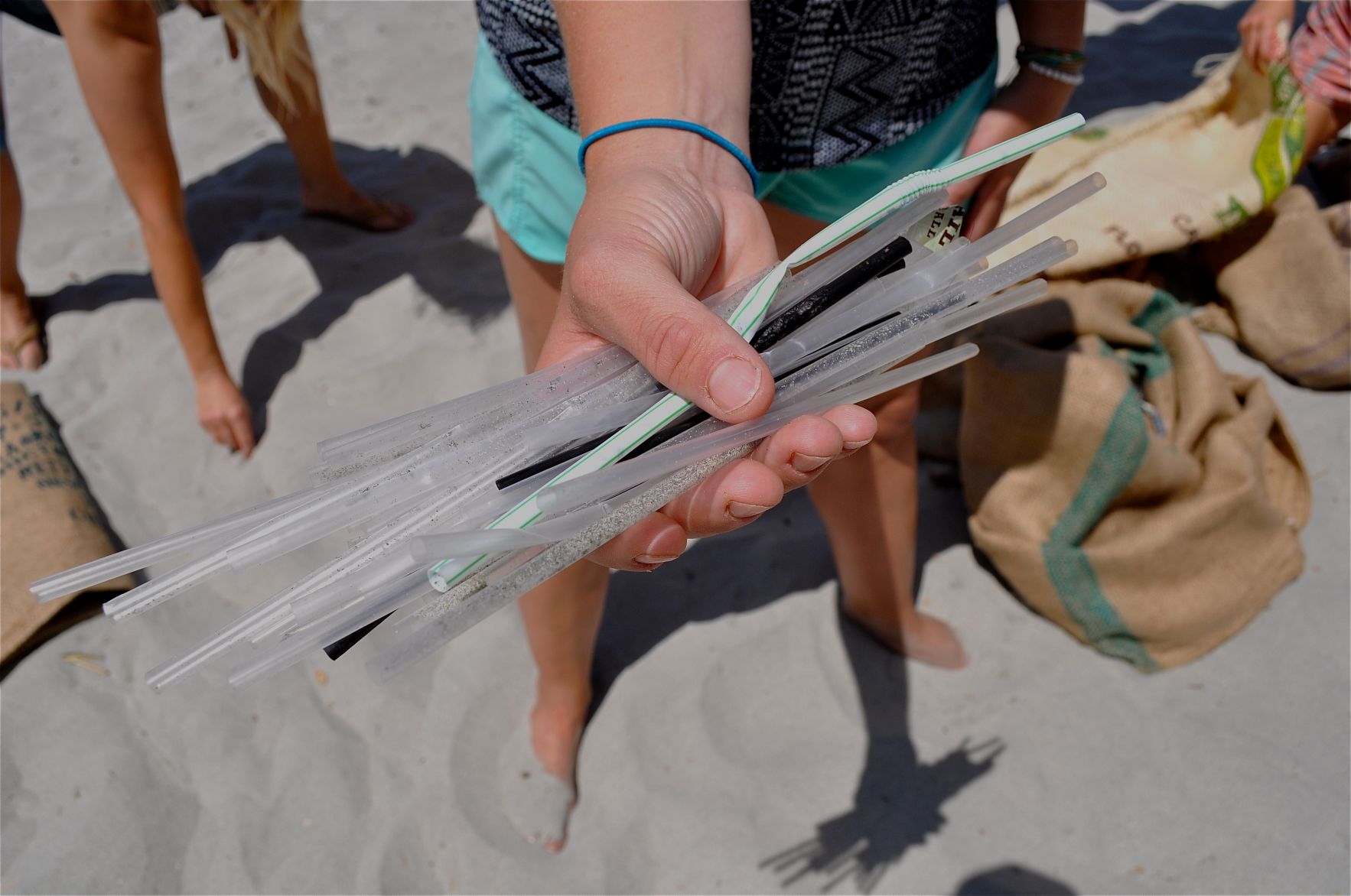Plastic straws on Folly Beach